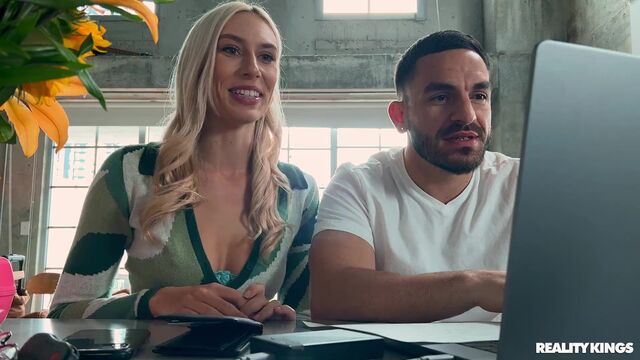 An awesome blonde Kay Lovely is enjoying hard penetration