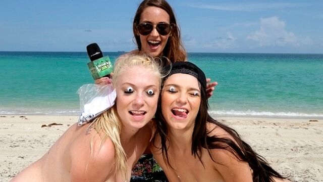 Gorgeous brunettes Esmi Lee and Gianna Nicole VS big cock