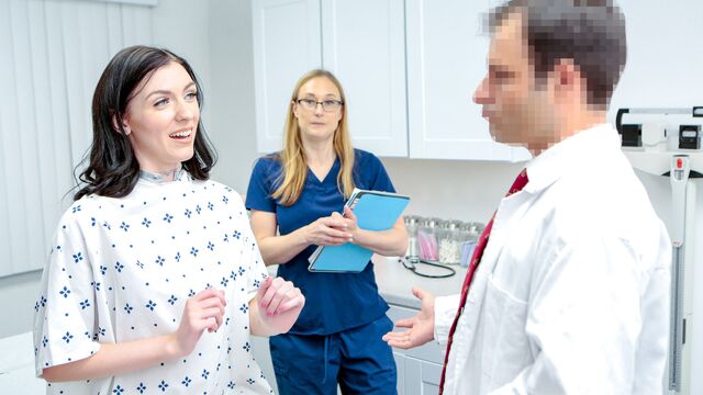 Perfect doctor with a big cock fucked a hot brunette Ophelia Kaan