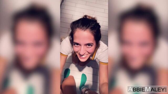 Soloing brunette Abbie Maley shows off her awesome body