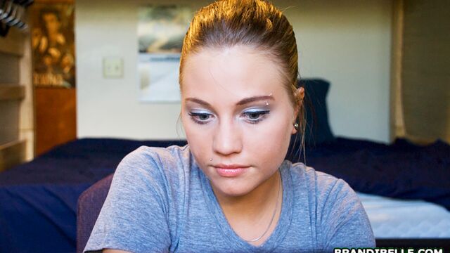 Brandi Belle opened her shaved pussy for a nice black penis