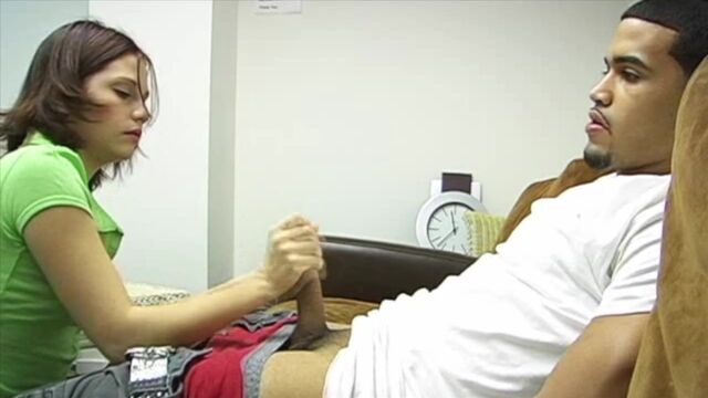 Sex-loving chick Brandi Belle likes stroking and sucking on the knees