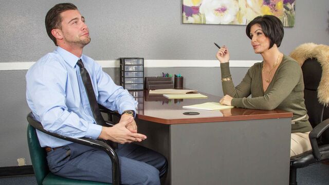 An awesome babe with silicone tits Shay Fox jumps on a long boner