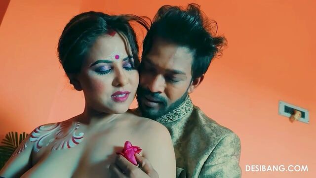 Babe with huge natural tits impaled in the cowgirl pose