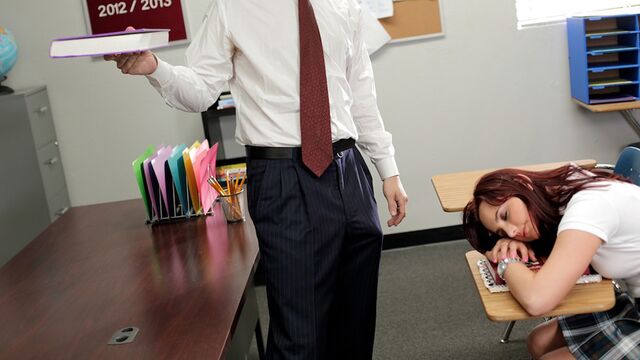 Sex in the classroom with a redhead beauty Hope Howell