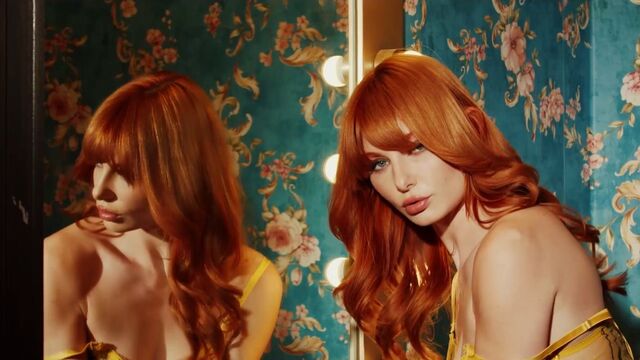 Slutty redhead Lacy Lennon is playing with her wet vagina on cam