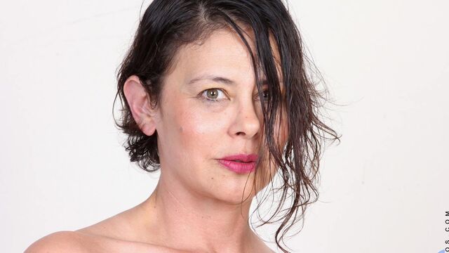 Beautiful solo masturbation with a busty brunette Mimi Love