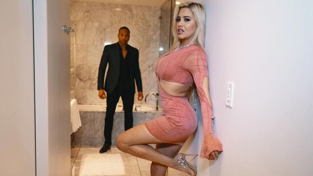 Rough interracial penetration with a busty blonde Caitlin Bell