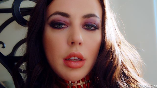 Glamorous hottie in red lingerie Whitney Wright opens her gate