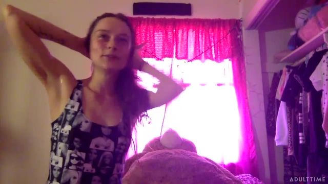 Angelic hottie with small tits Lily Glee plays with a big toy