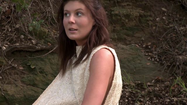 Excellent model Chelsea shows off her big naked ass on the grass