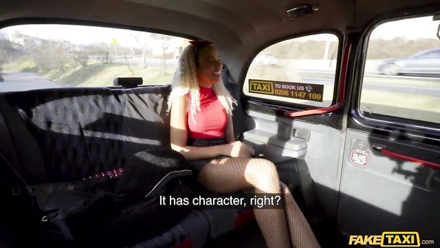 Driver fucks with a young ebony Romy Indy on the backseat