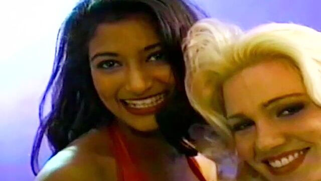 Two hot long-legged dolls take a part in a gorgeous threesome