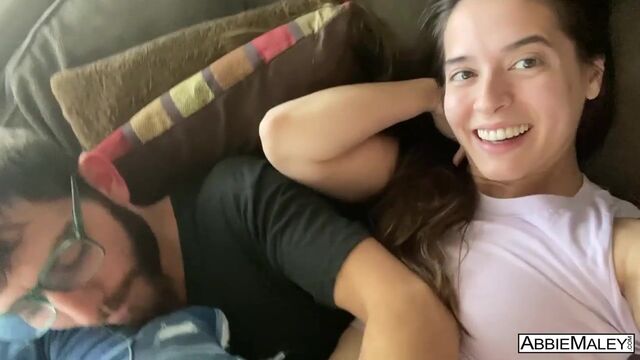 Flexible chick Abbie Maley gets rammed in the doggy style by big cock