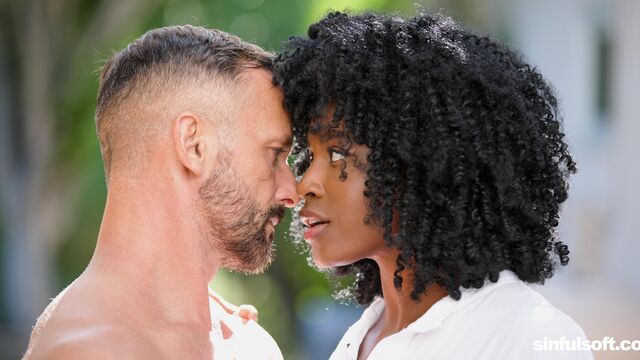 Spicy black and white outdoor sex with an ebony Nicole Kitt