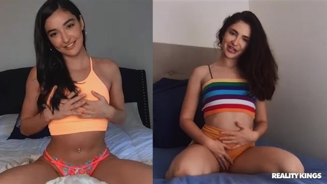 Lesbians girlfriends Jane Wilde and Emily Willis are fucking in the video chat