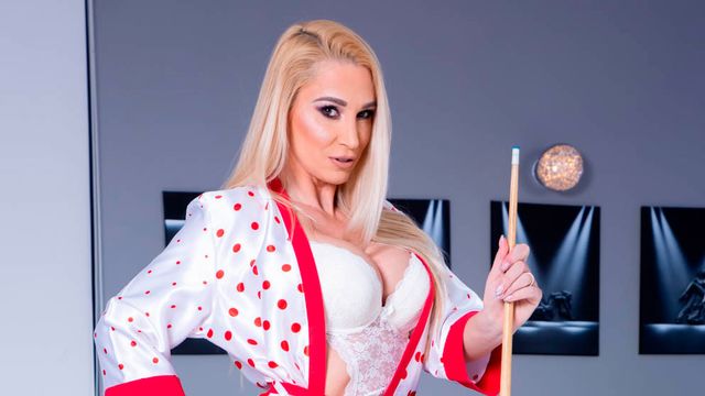 Stunning blonde with big bottom Ginger Devil screwed in the cowgirl pose