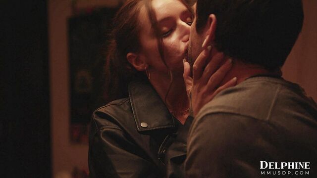 Lusty tattooed girl April Olsen is playing with her tight snatch