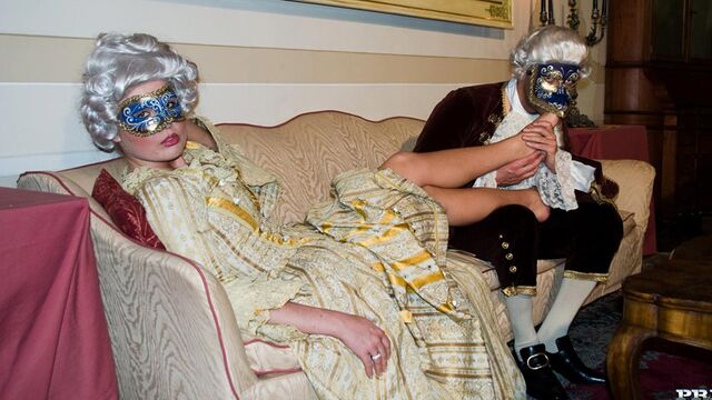 Two men with big cocks fucked a glamorous busty Anastasia Christ