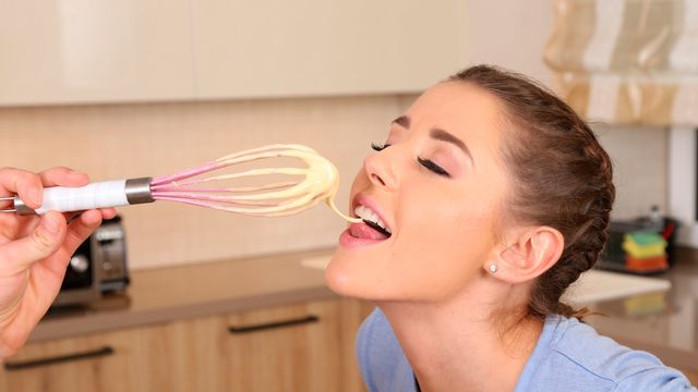 Cute-looking hottie with an innocent look Sybil fucked in the cowgirl pose