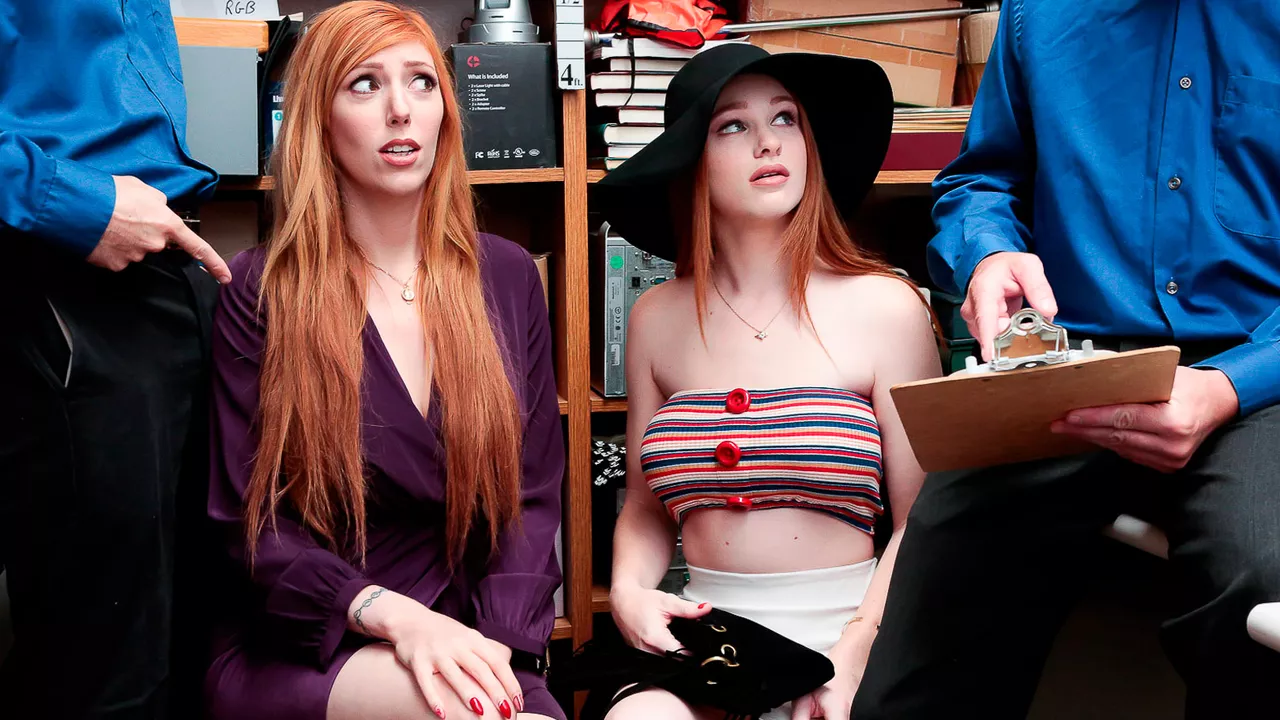 Redheads Scarlett Snow And Lauren Phillips Fuck In The Back Office OK