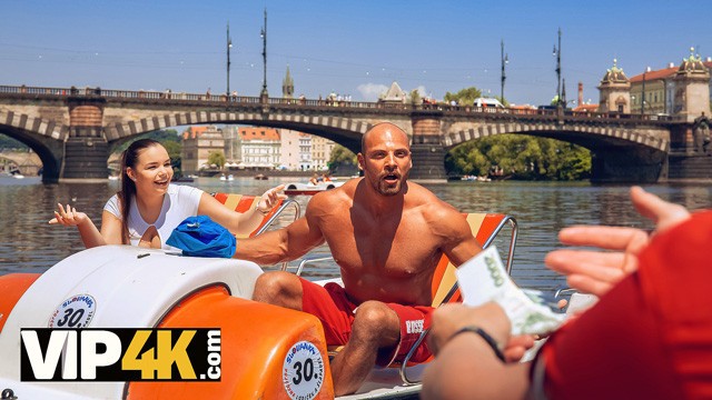 Salacious Steve Q and Sofia Lee at natural tits trailer