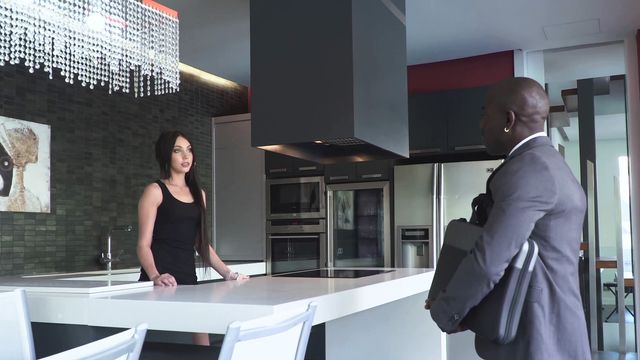 Sweet angel with small tits Kimber Lee screwed by a nice black dong