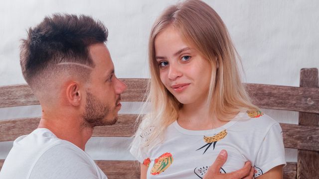 Bitchy angel with an innocent look Monica A adores guy's long dick