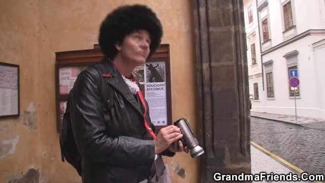 Inveigling side chick - brunette action - Grandma Friends