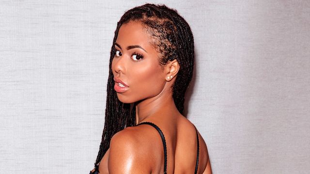 Sensual ebony doll with small tits Kira Noir impaled by a large dick