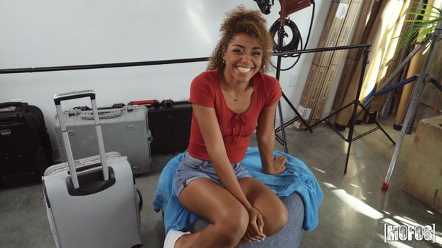 Sensual ebony teen Milu Blaze likes dude's big dick so freaking much