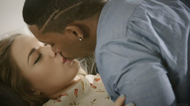 Black lover nicely impales her little white hole in the bedroom