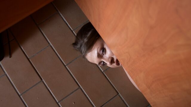 An old coach fucks with a small-tit brunette Rebecca Contrares