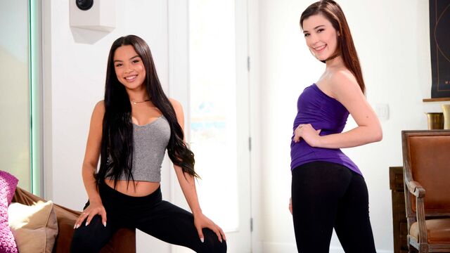 Maya Bijou and Jenna Reid have sex with two long dicks