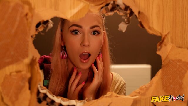 Cute teen slut Jenny Wild fucked by two teammates in the bed