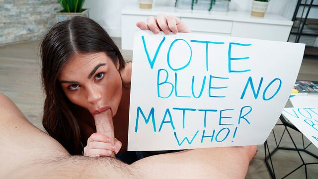 Cute-looking chick with nice small tits Veronica Valentine jumps on a dick