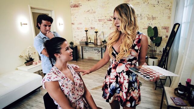 Sensual angels Katie Morgan and Kylie Rocket share a pretty nice dick