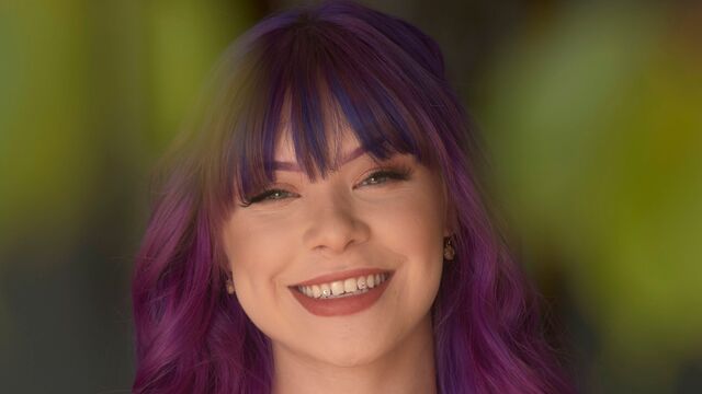 Awesome purple-haired chick Winter Jade fucked by a black dick