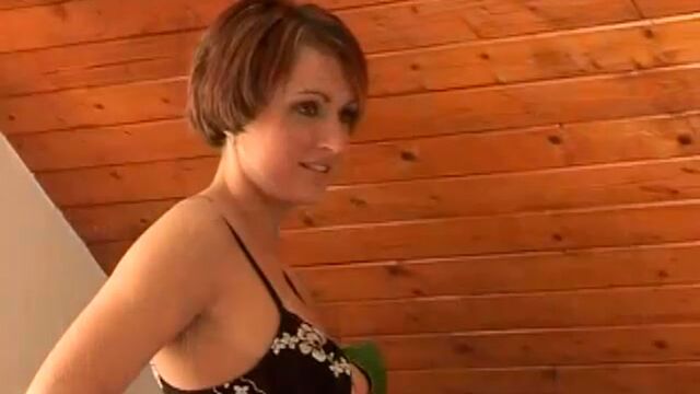 Good-looking busty brunette is enjoying hardcore sex so much