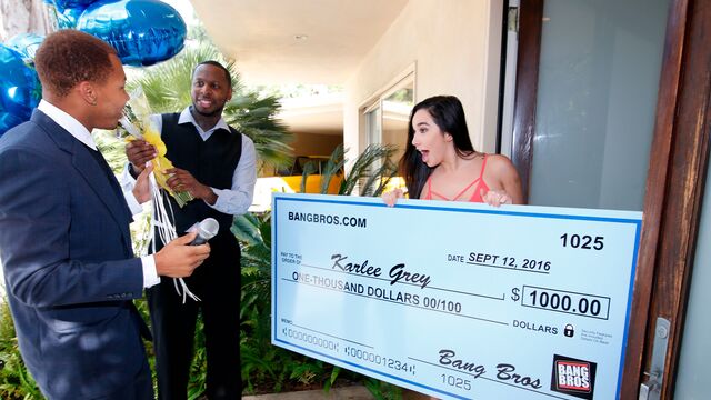 Slutty teen hoe Karlee Grey and two huge dicks in her holes