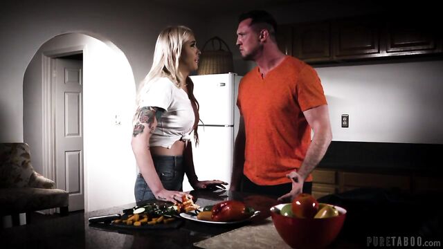 Good-looking blonde shemale Aubrey Kate is trying anal sex