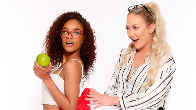 Two lusty bisexual chicks Scarlit Scandal and Adira Allure love IR lesbian sex