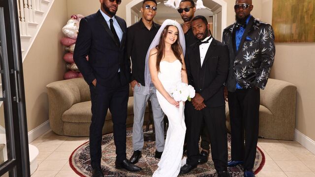 Three black lovers fucked a miniature white model Aften Opal