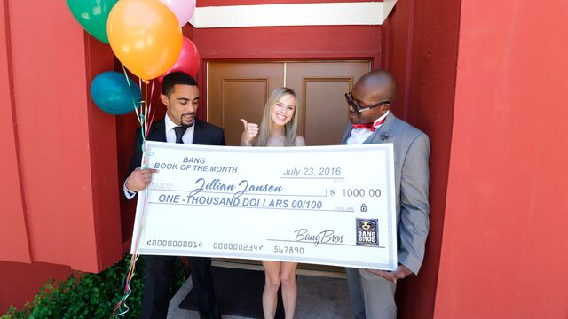 Two horny black men are fucking with a white model Jillian Janson