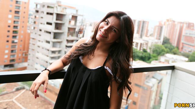 Astonishing angel Mia Wright looks great in the doggy style pose