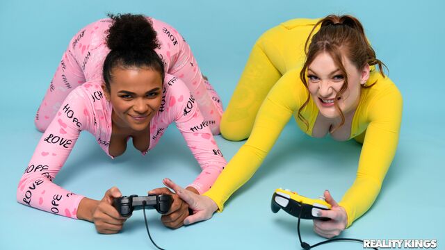 Two dolls Aria Kai and Alina Ali enjoy interracial sex