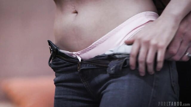 Brunette doll Judy Jolie gets impaled by a long cock in the bed