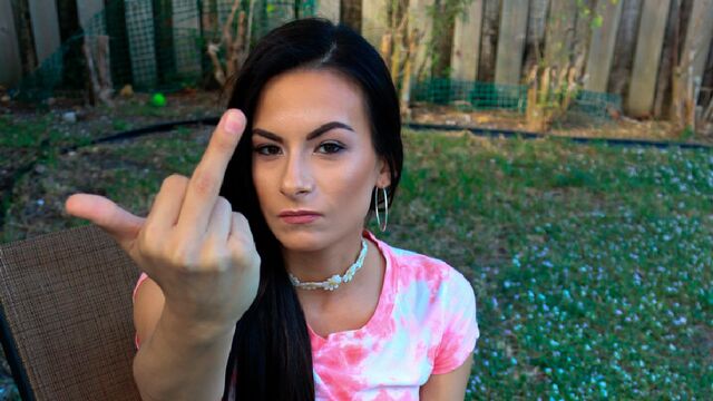 Sensual brunette hottie Alexis Dean likes hardcore sex in the doggy style