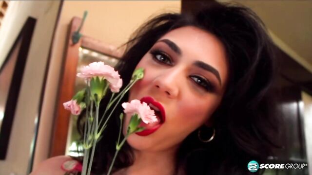 Sweetheart Alexya is getting pleasure from showing off her naked body