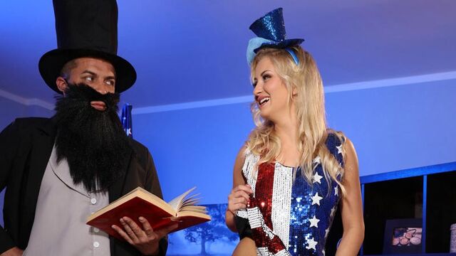 Awesome sex in the missionary pose with a hot blonde Cayla Lyons